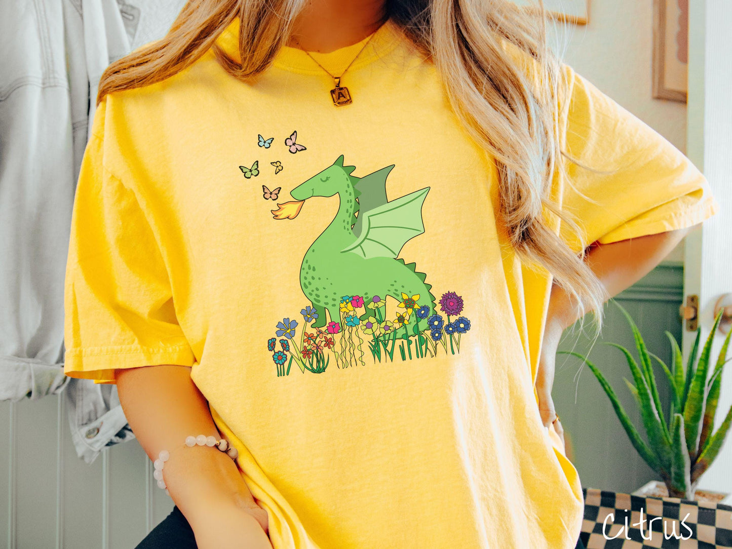 The Botanical Cute Dragon Comfort Colors Shirt, Fantasy Book Tee, Romantasy Gift T-Shirt, Bookish Dragon Tee, Fantasy World