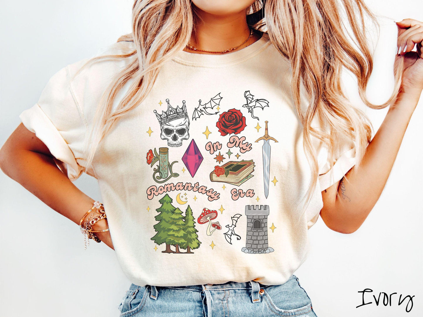 The In My Romantasy Era Comfort Colors Shirt, Fantasy Book Tee, Bookish Dragon Tee, Boho Occupational Therapist