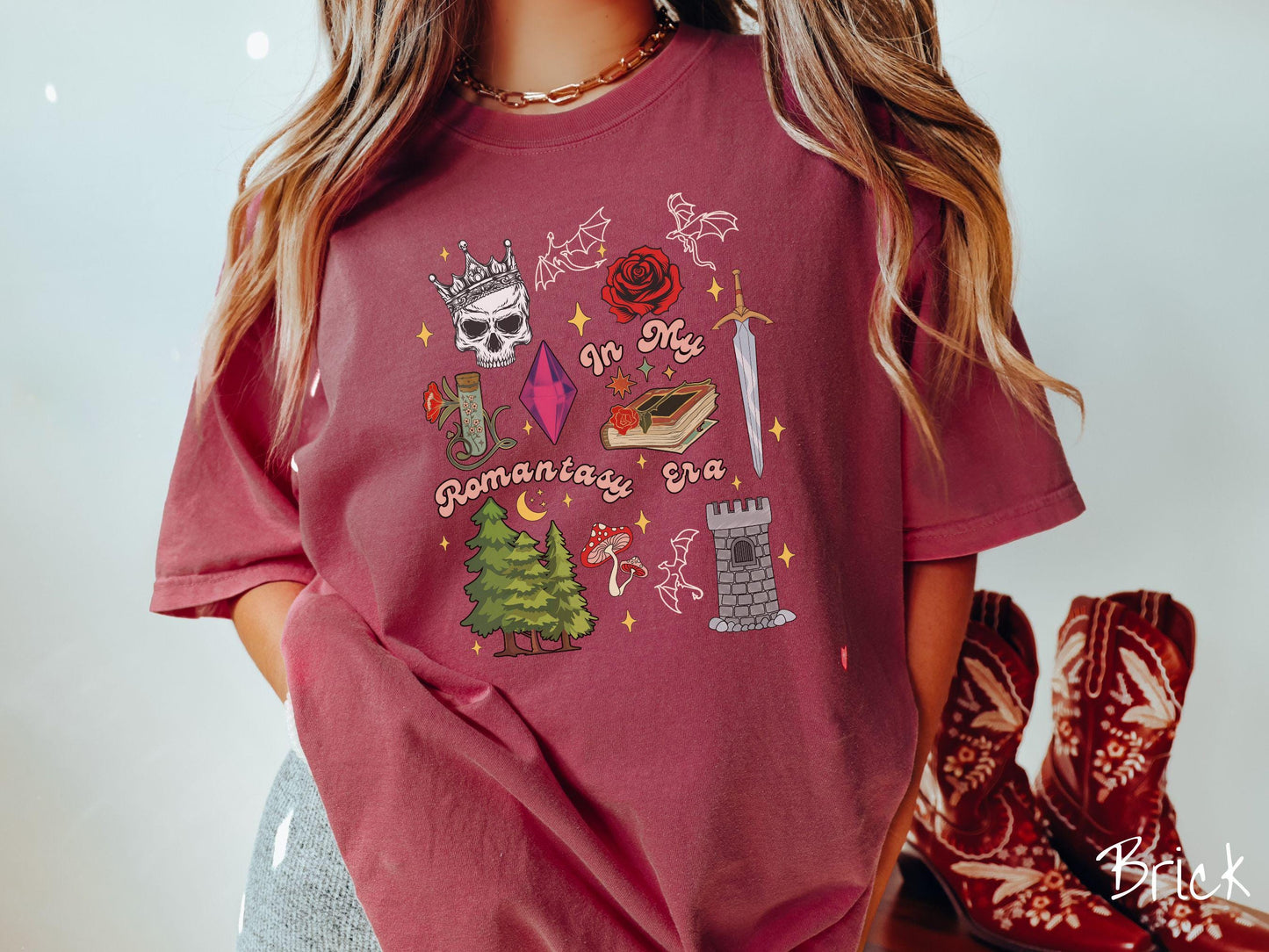 The In My Romantasy Era Comfort Colors Shirt, Fantasy Book Tee, Bookish Dragon Tee, Boho Occupational Therapist