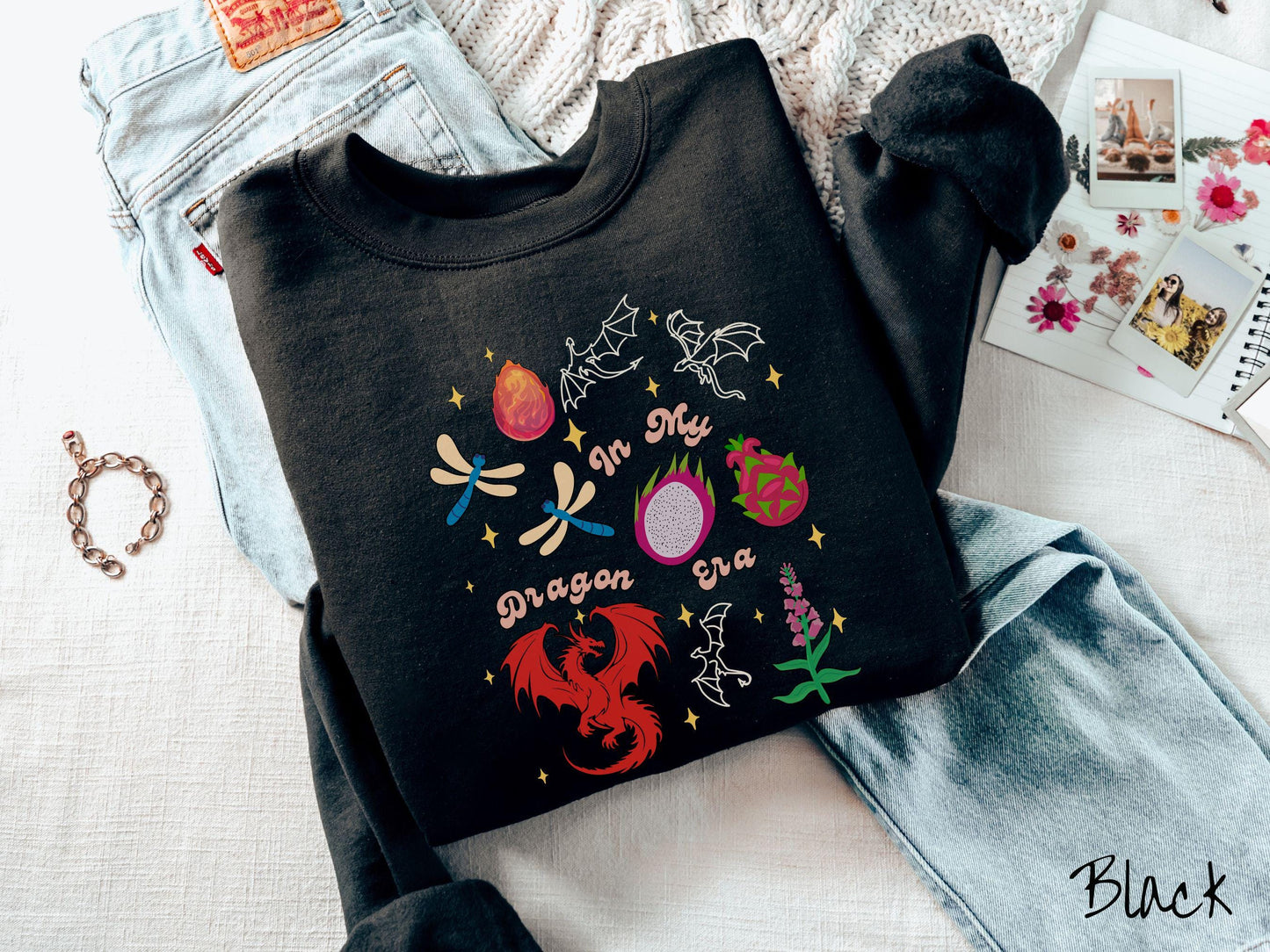 The In My Dragon Era Sweatshirt, Fantasy Book Tee, Romantasy Gift T-Shirt, Bookish Dragon Tee, Dragon Pun Tee