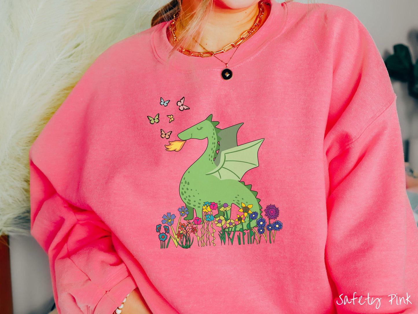 The Boho Floral Dragon Sweatshirt, Fantasy Book Tee, Romantasy Gift T-Shirt, Bookish Dragon Tee, Dragon Pun Tee