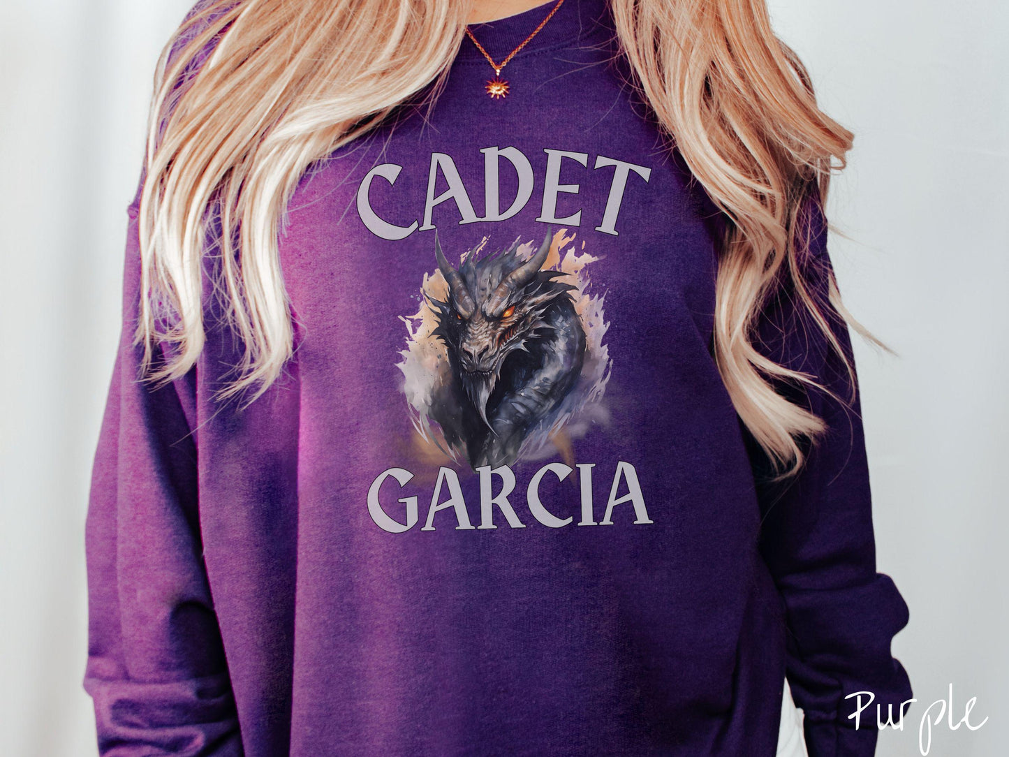 The Custom Dragon Head Cadets Sweatshirt, Personalized Fantasy Book Tee, Romantasy Gift T-Shirt, Bookish Dragon Tee, Bachelorette