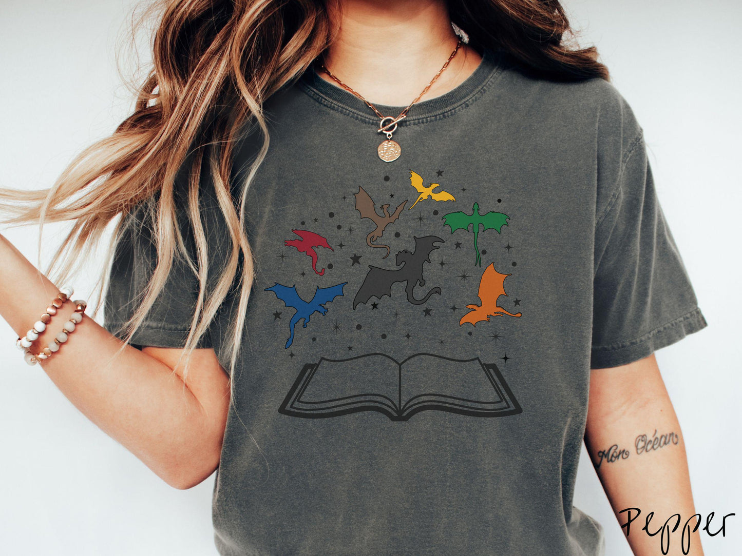 The Dragon Riders Open Book Comfort Colors Shirt, Fantasy Book Tee, Romantasy Gift T-Shirt, Bookish Dragon Tee, Fantasy World Tee