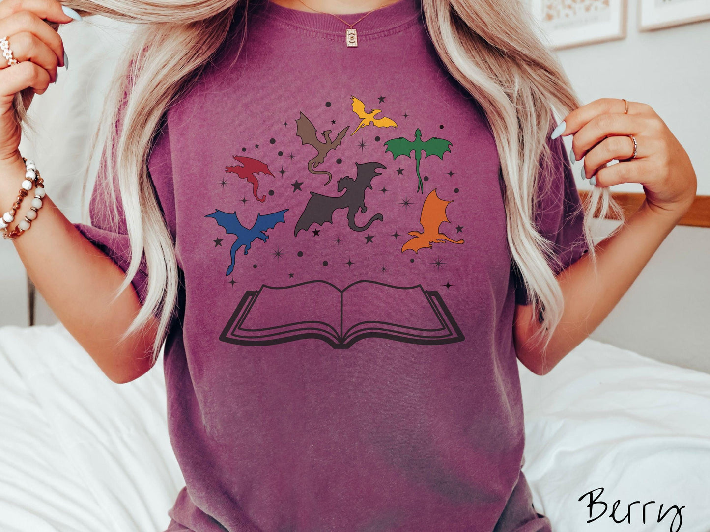 The Dragon Riders Open Book Comfort Colors Shirt, Fantasy Book Tee, Romantasy Gift T-Shirt, Bookish Dragon Tee, Fantasy World Tee