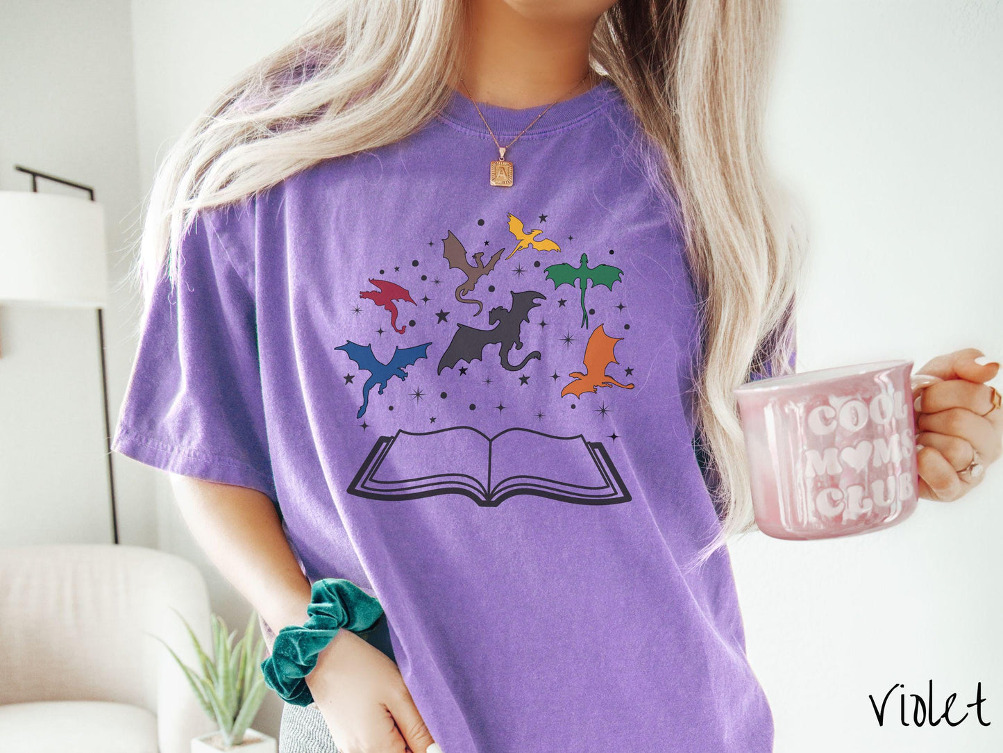 The Dragon Riders Open Book Comfort Colors Shirt, Fantasy Book Tee, Romantasy Gift T-Shirt, Bookish Dragon Tee, Fantasy World Tee