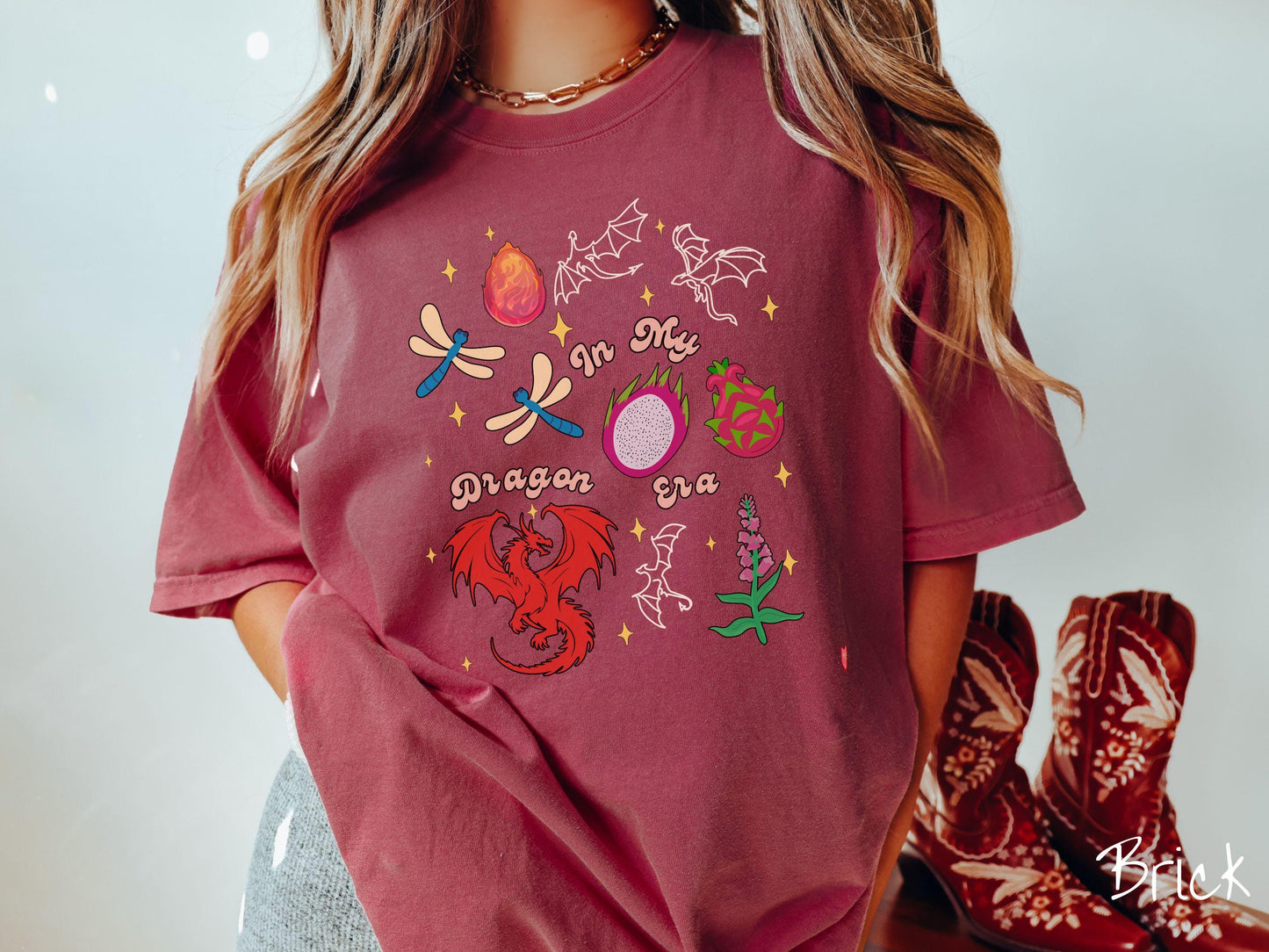 The In My Dragon Era Comfort Colors Shirt, Fantasy Book Tee, Romantasy Gift T-Shirt, Bookish Dragon Tee, Fantasy World Dragonfruit