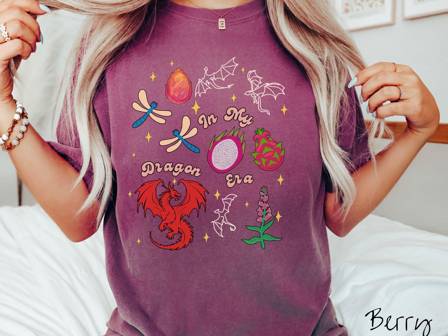 The In My Dragon Era Comfort Colors Shirt, Fantasy Book Tee, Romantasy Gift T-Shirt, Bookish Dragon Tee, Fantasy World Dragonfruit