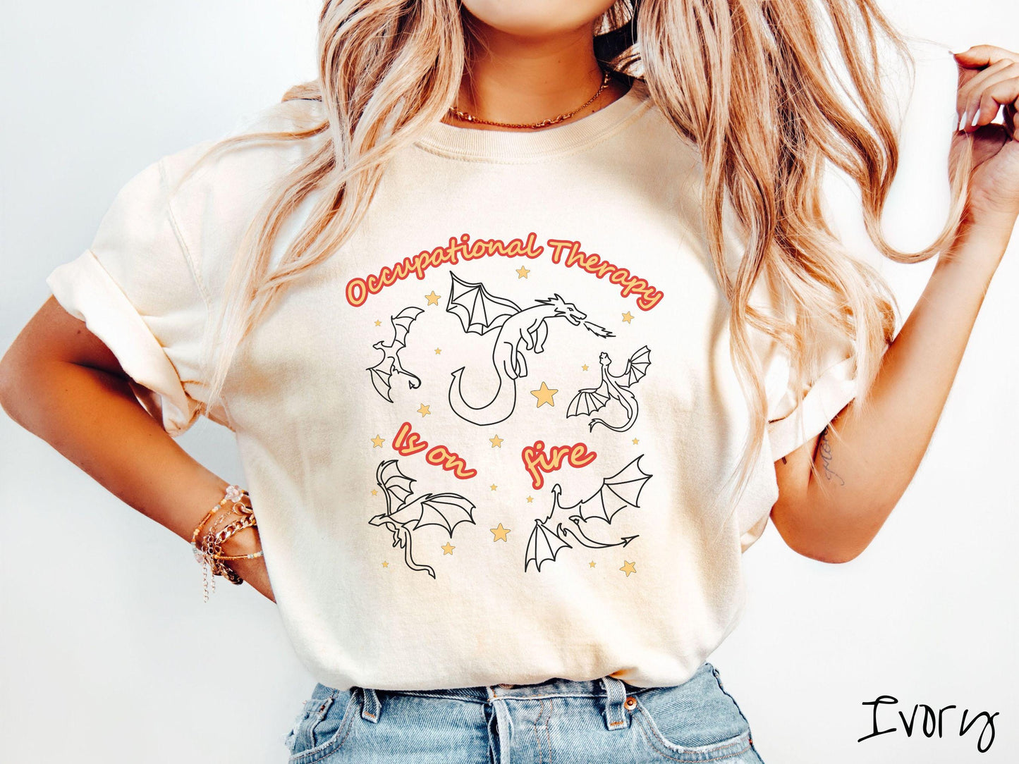 The Dragon Occupational Therapy Comfort Colors Shirt, Fantasy Book Tee, Bookish Dragon Tee, Boho Occupational Therapist