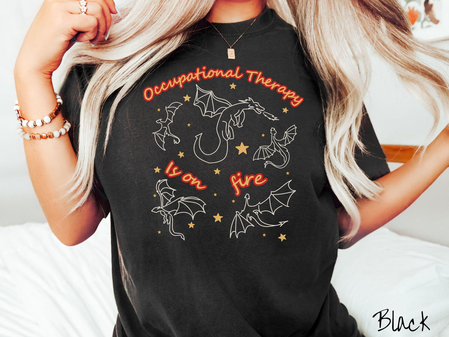 The Dragon Occupational Therapy Comfort Colors Shirt, Fantasy Book Tee, Bookish Dragon Tee, Boho Occupational Therapist