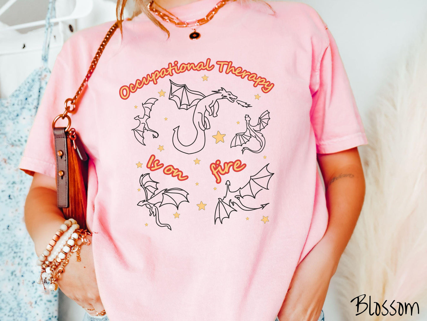 The Dragon Occupational Therapy Comfort Colors Shirt, Fantasy Book Tee, Bookish Dragon Tee, Boho Occupational Therapist