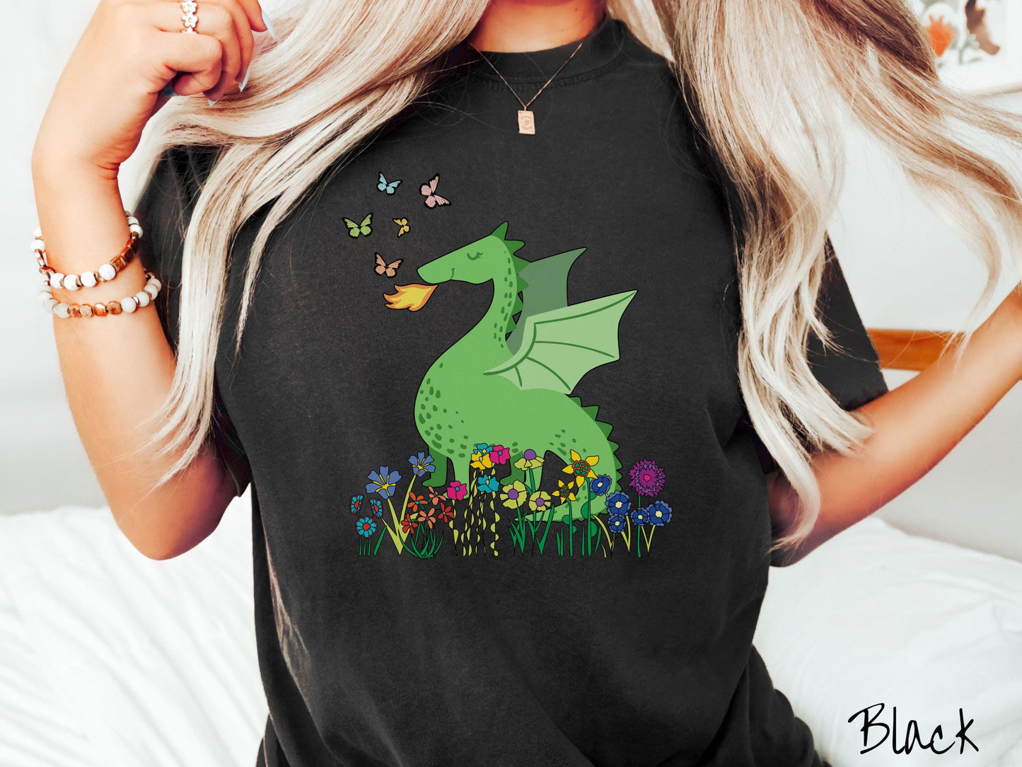 The Botanical Cute Dragon Comfort Colors Shirt, Fantasy Book Tee, Romantasy Gift T-Shirt, Bookish Dragon Tee, Fantasy World