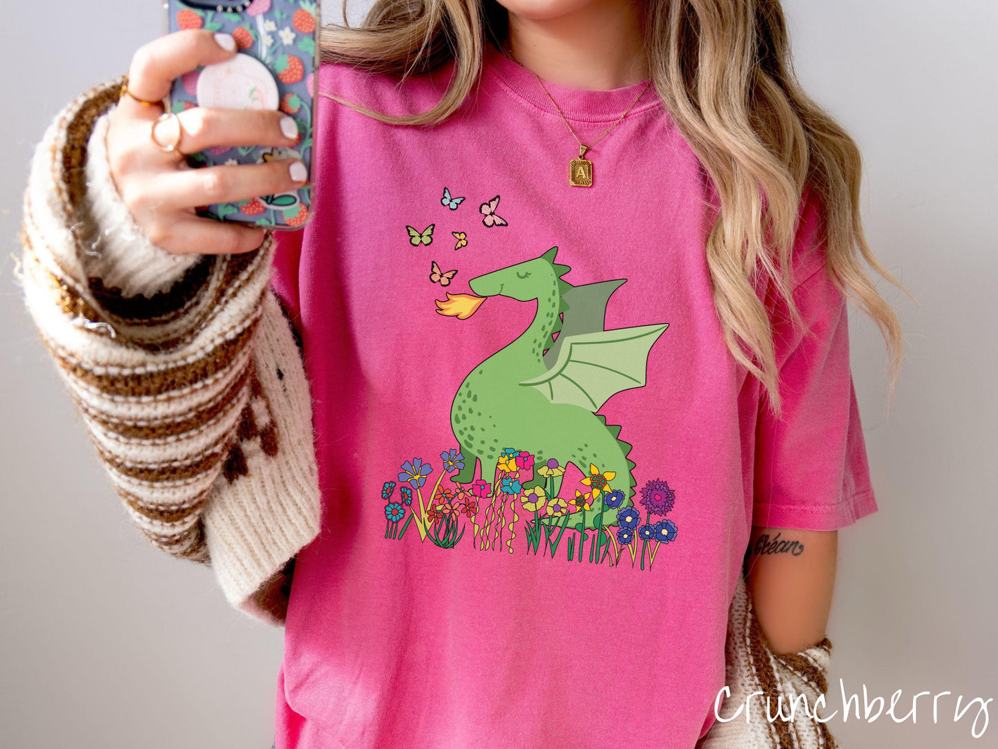 The Botanical Cute Dragon Comfort Colors Shirt, Fantasy Book Tee, Romantasy Gift T-Shirt, Bookish Dragon Tee, Fantasy World
