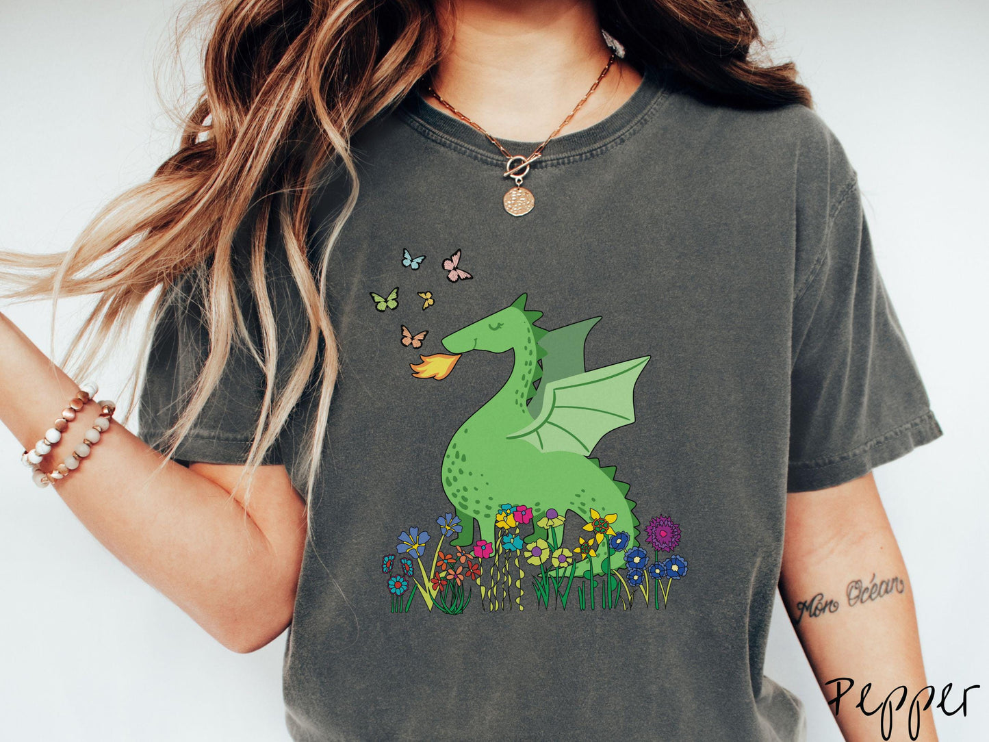 The Botanical Cute Dragon Comfort Colors Shirt, Fantasy Book Tee, Romantasy Gift T-Shirt, Bookish Dragon Tee, Fantasy World
