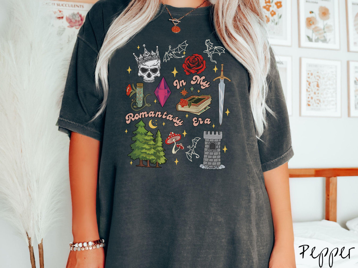 The In My Romantasy Era Comfort Colors Shirt, Fantasy Book Tee, Bookish Dragon Tee, Boho Occupational Therapist