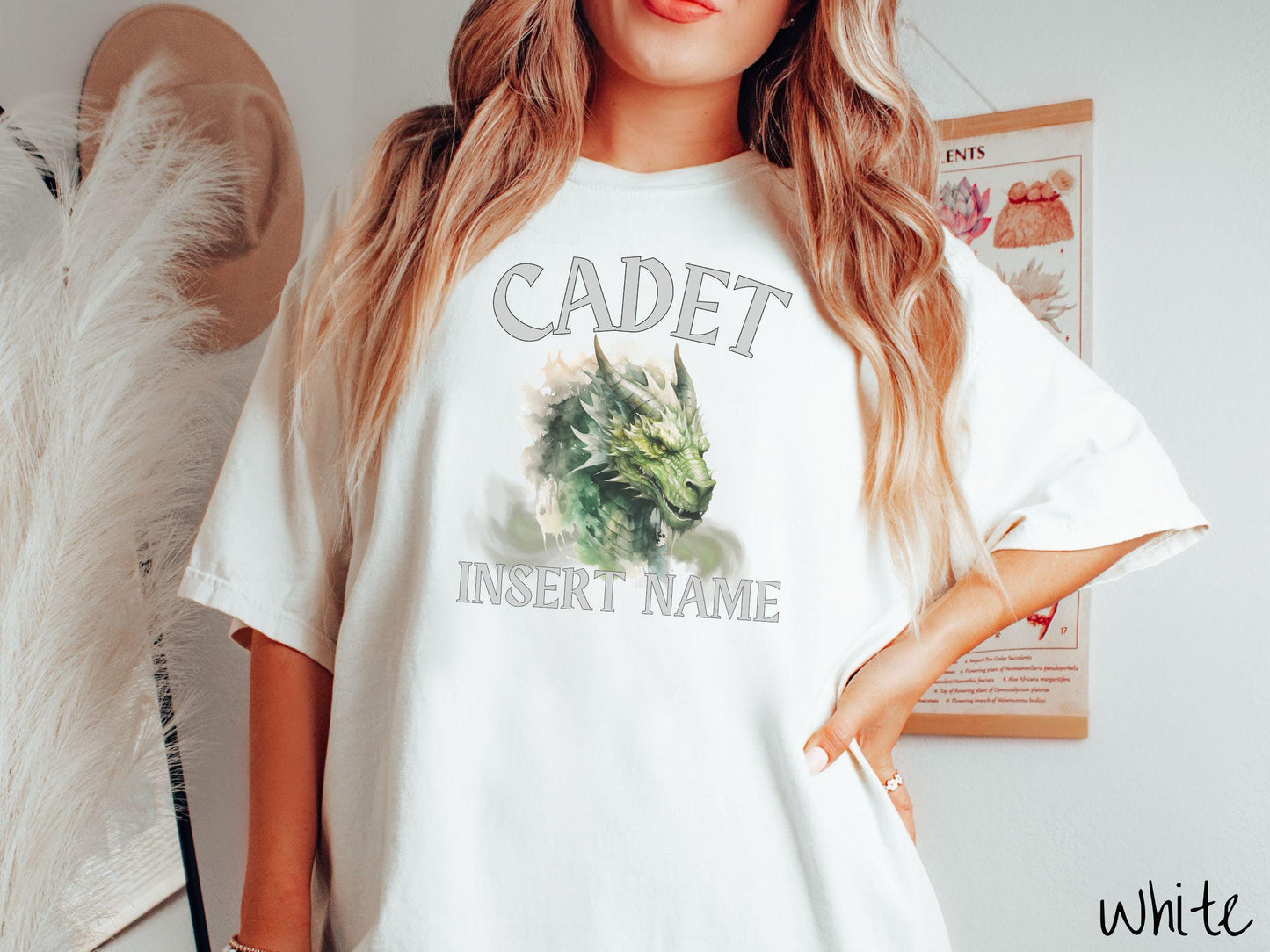 The Custom Dragon Head Cadets Comfort Colors Shirt, Personalized Fantasy Book Tee, Romantasy Gift T-Shirt, Bookish Dragon Tee, Bachelorette