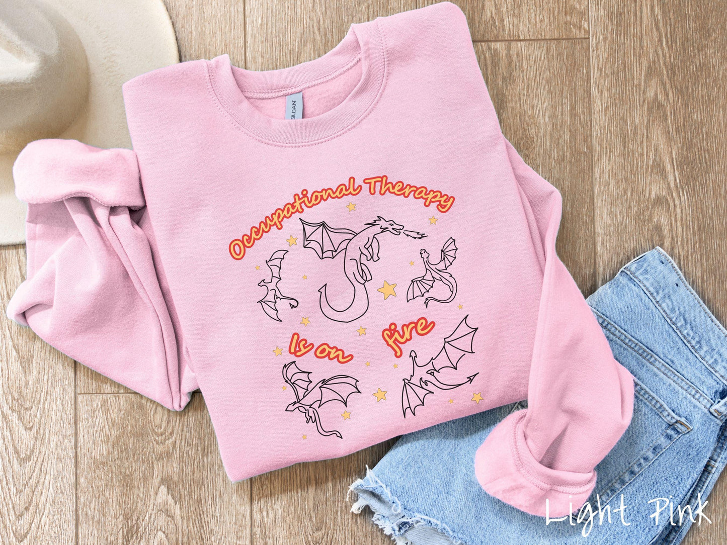 The Dragon Occupational Therapy Is On Fire Sweatshirt, Fantasy Book Tee, Romantasy Gift T-Shirt, Bookish Dragon Tee, OT Fantasy