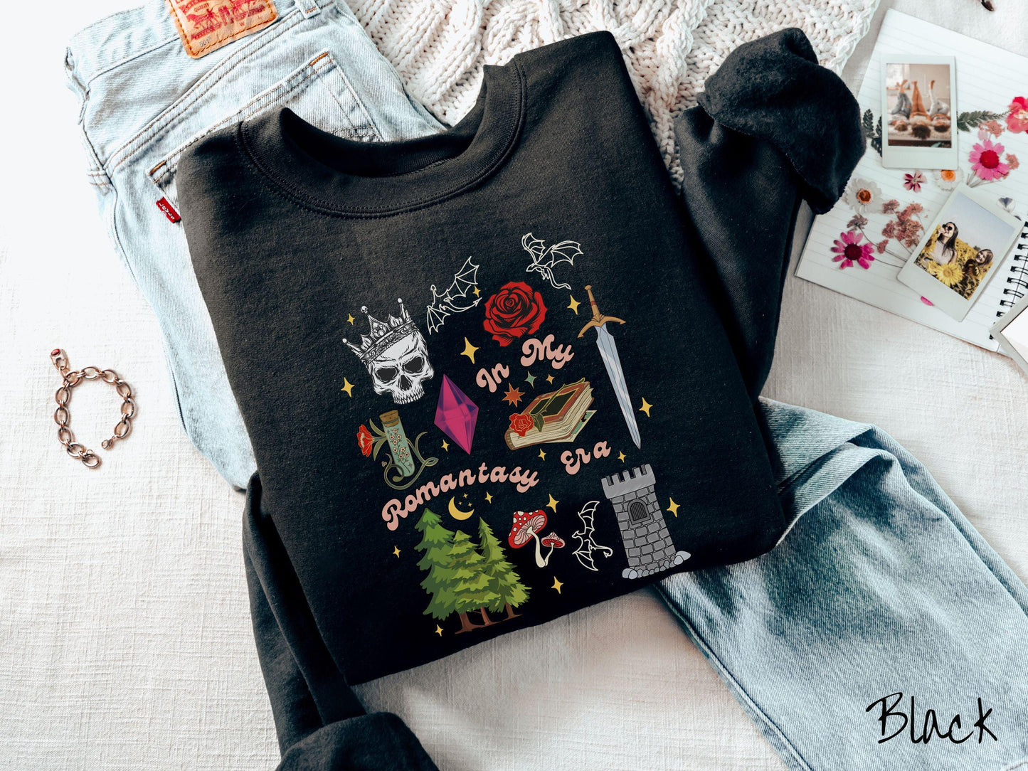 The In My Romantasy Era Sweatshirt, Fantasy Book Tee, Romantasy Gift T-Shirt, Bookish Dragon Tee, Fantasy World Tee