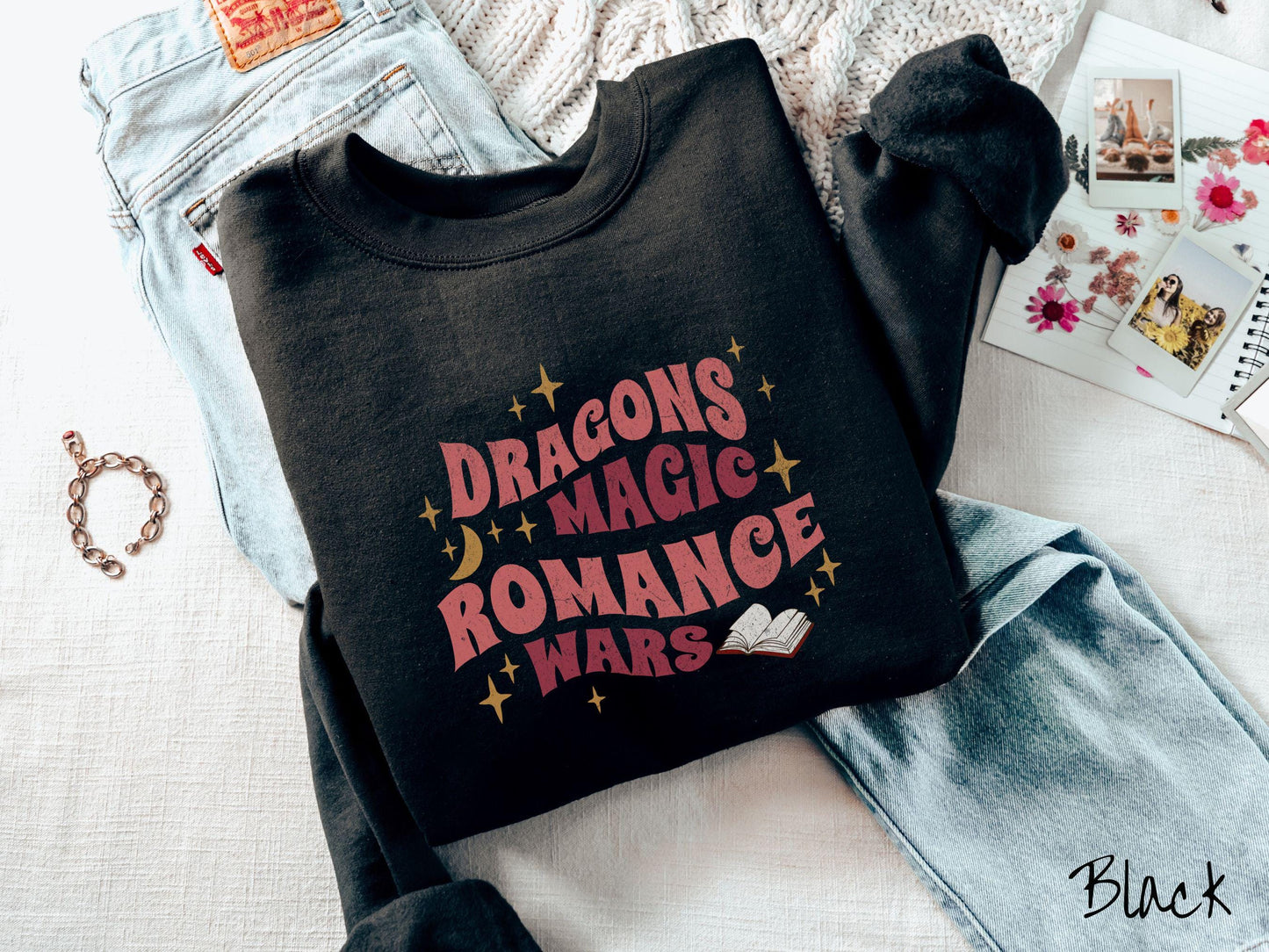 The Dragons Magic Romance Wars Sweatshirt, Fantasy Book Tee, Romantasy Gift T-Shirt, Bookish Dragon Tee, Dragon Pun Tee