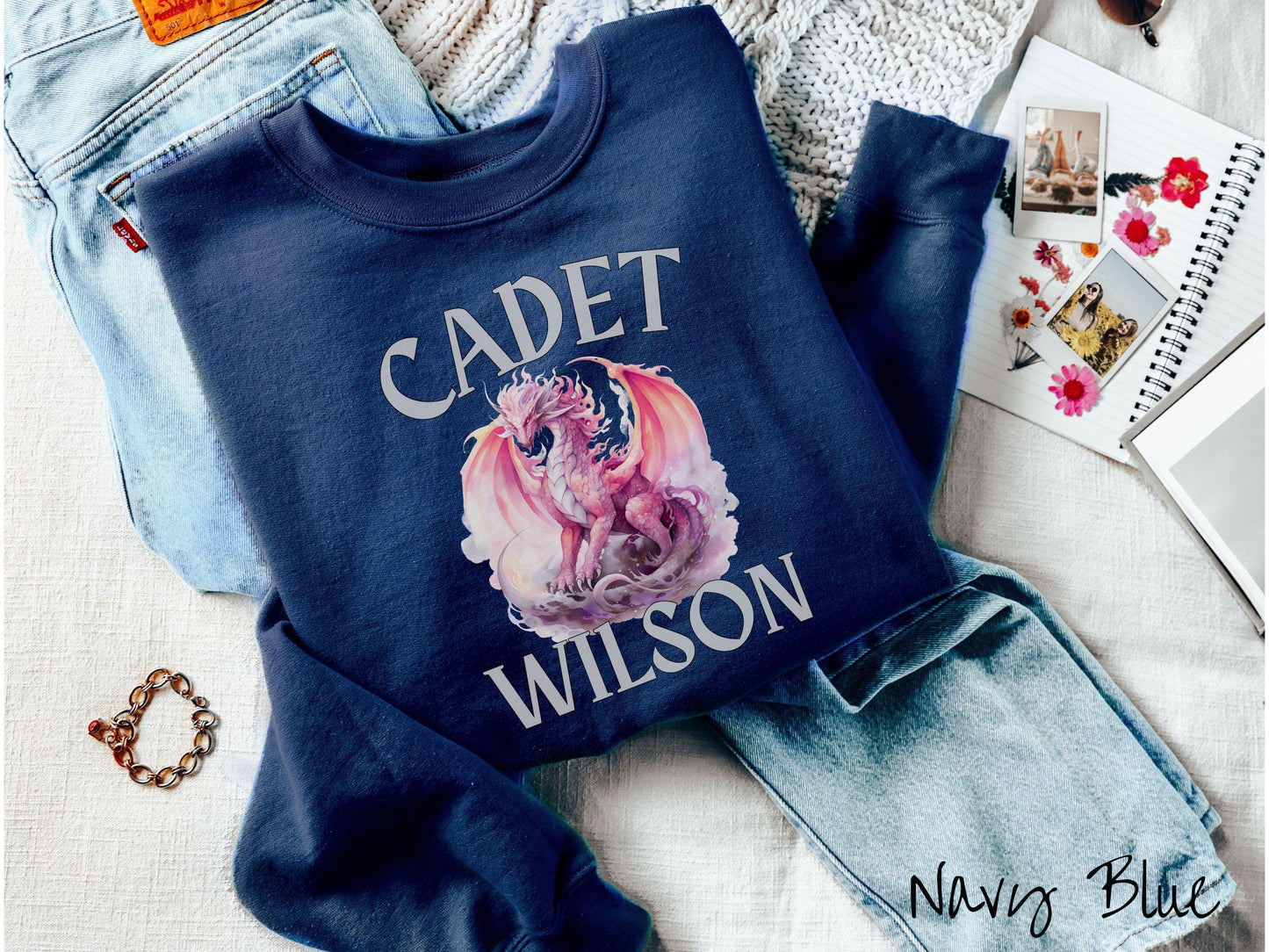 The Custom Dragon Cadets Sweatshirt, Personalized Fantasy Book Tee, Romantasy Gift T-Shirt, Bookish Dragon Tee, Bachelorette