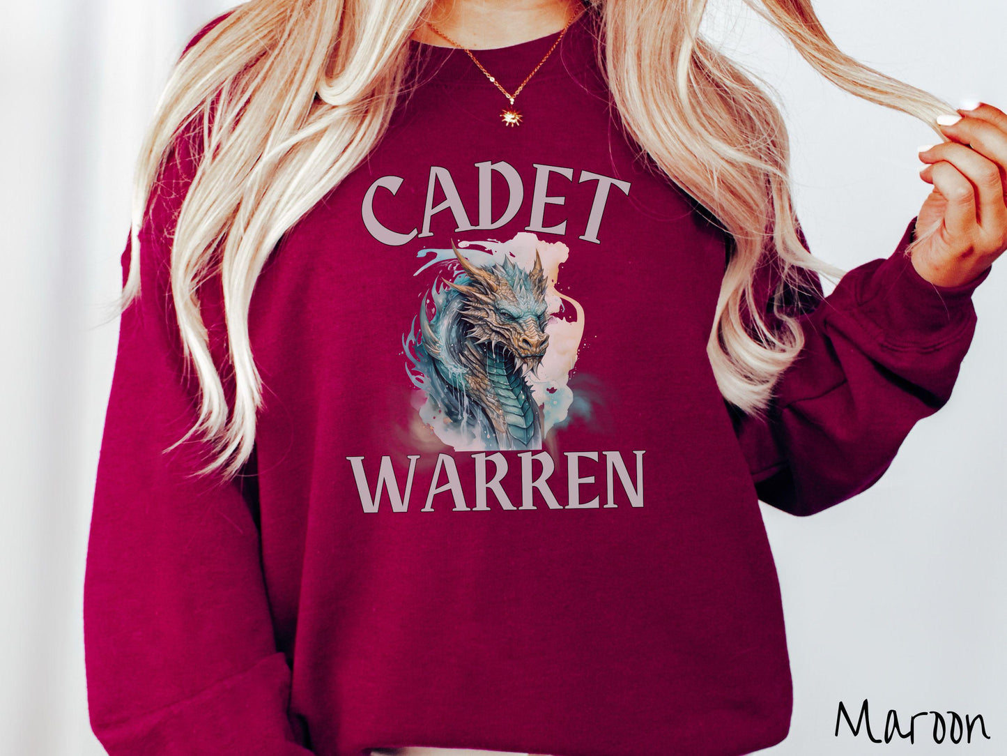 The Custom Dragon Head Cadets Sweatshirt, Personalized Fantasy Book Tee, Romantasy Gift T-Shirt, Bookish Dragon Tee, Bachelorette