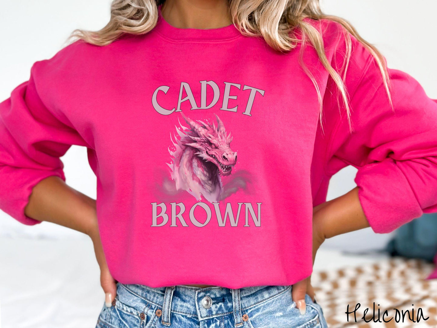 The Custom Dragon Head Cadets Sweatshirt, Personalized Fantasy Book Tee, Romantasy Gift T-Shirt, Bookish Dragon Tee, Bachelorette
