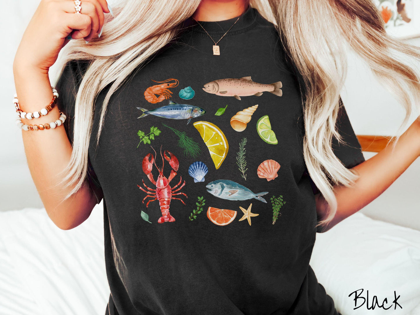 The Coastal Summer Comfort Colors Shirt, Nautical Tee-shirt, European Summer, Fish Aesthetic, East Coast Summer