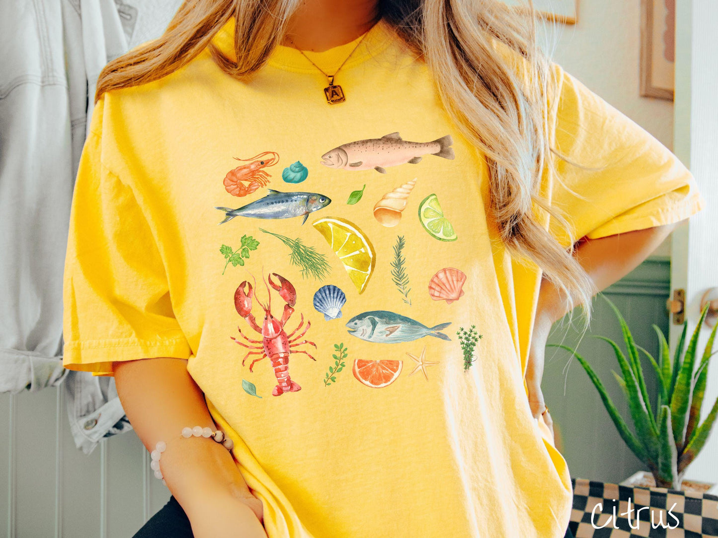 The Coastal Summer Comfort Colors Shirt, Nautical Tee-shirt, European Summer, Fish Aesthetic, East Coast Summer