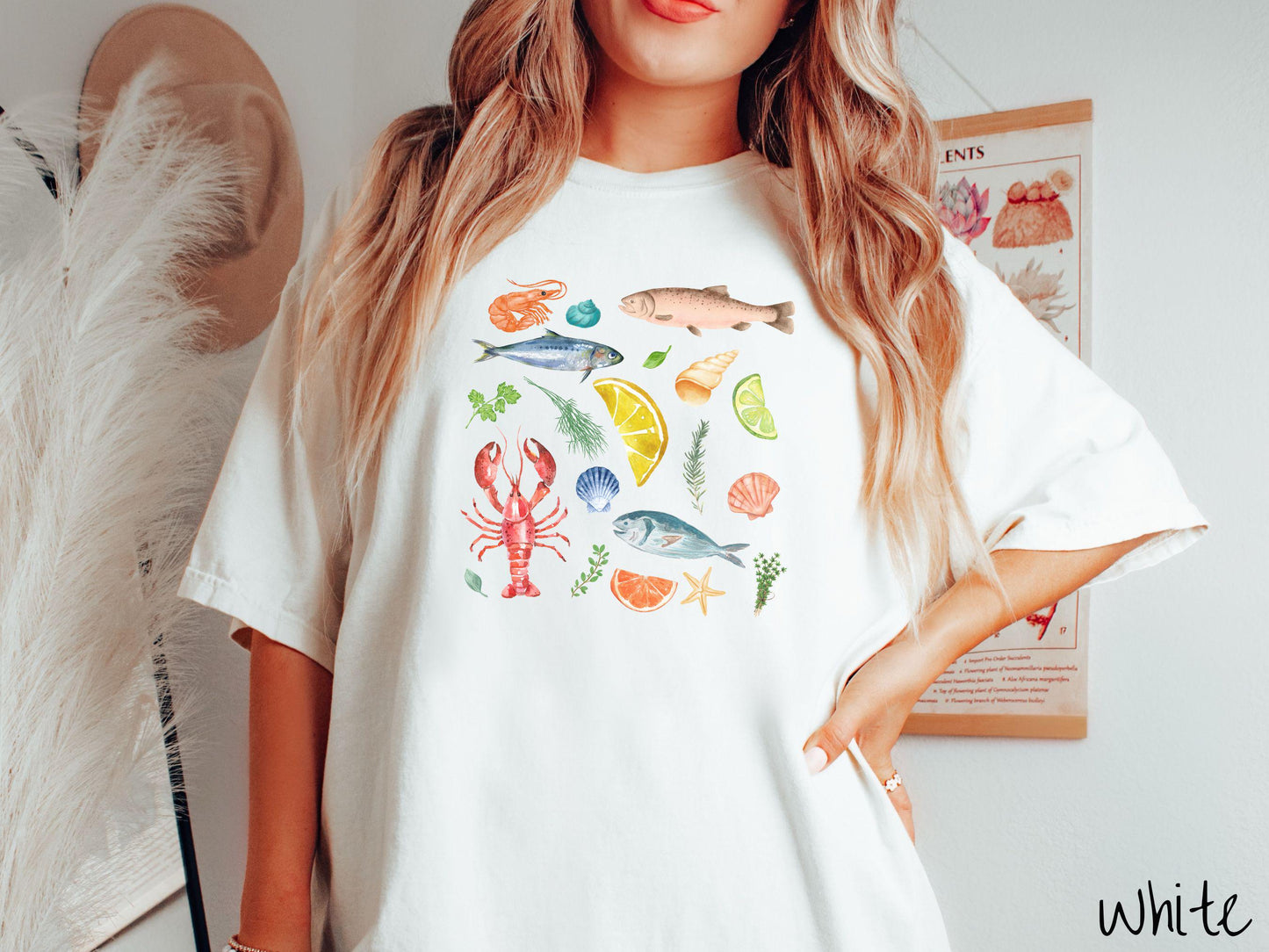 The Coastal Summer Comfort Colors Shirt, Nautical Tee-shirt, European Summer, Fish Aesthetic, East Coast Summer