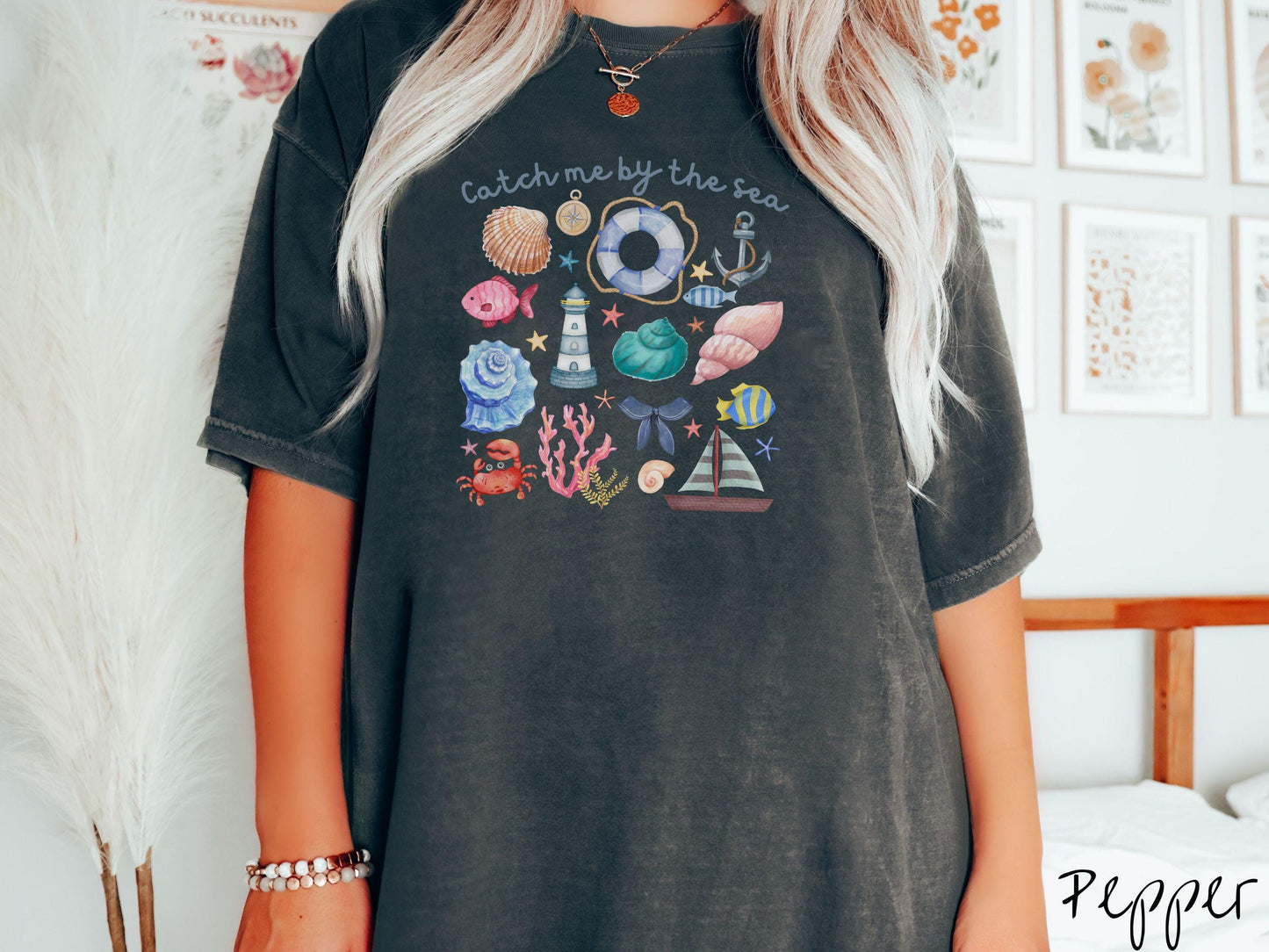 The Nautical Catch Me By The Sea Comfort Colors Shirt, Nautical Tee-shirt, Mermaid Sirencore Shirt, East Coastal Tee, Under The Sea