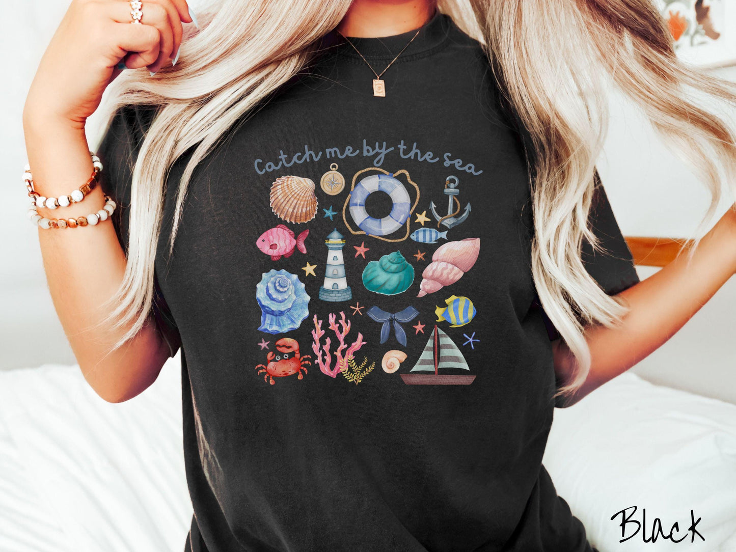 The Nautical Catch Me By The Sea Comfort Colors Shirt, Nautical Tee-shirt, Mermaid Sirencore Shirt, East Coastal Tee, Under The Sea