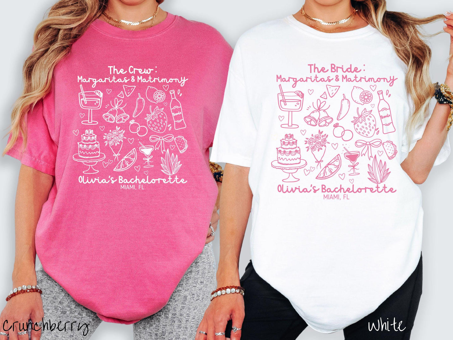 The Custom Margaritas and Matrimony Bachelorette Party Comfort Colors Shirt Custom, Nautical Bride, Personalize Bach Party Shirt, Bridal Tee