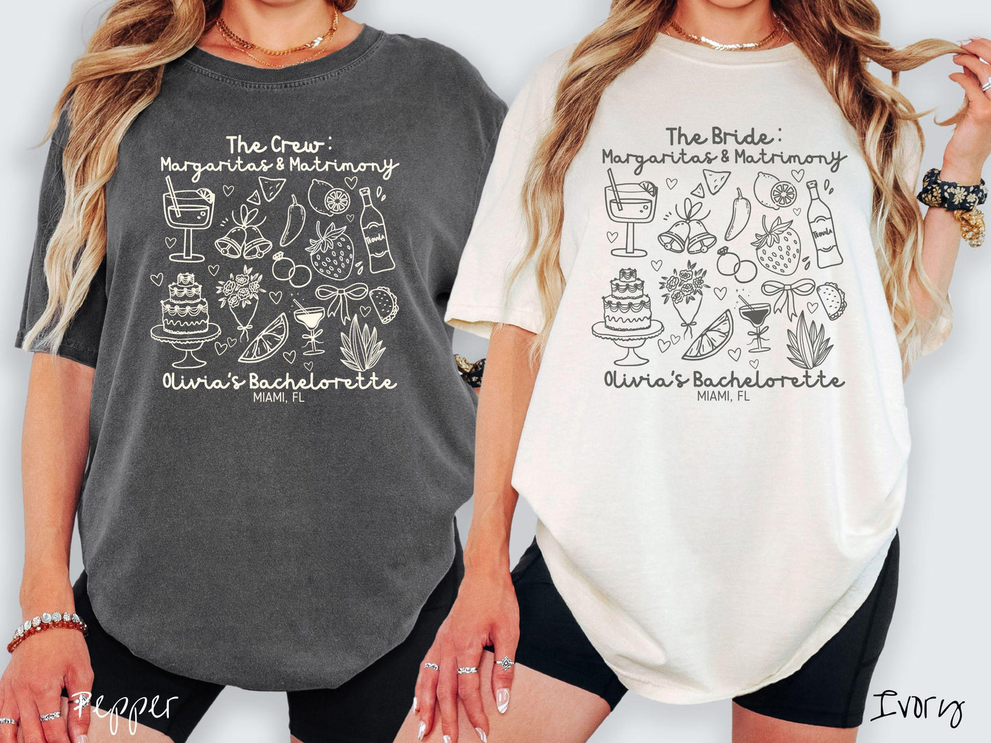 The Custom Margaritas and Matrimony Bachelorette Party Comfort Colors Shirt Custom, Nautical Bride, Personalize Bach Party Shirt, Bridal Tee