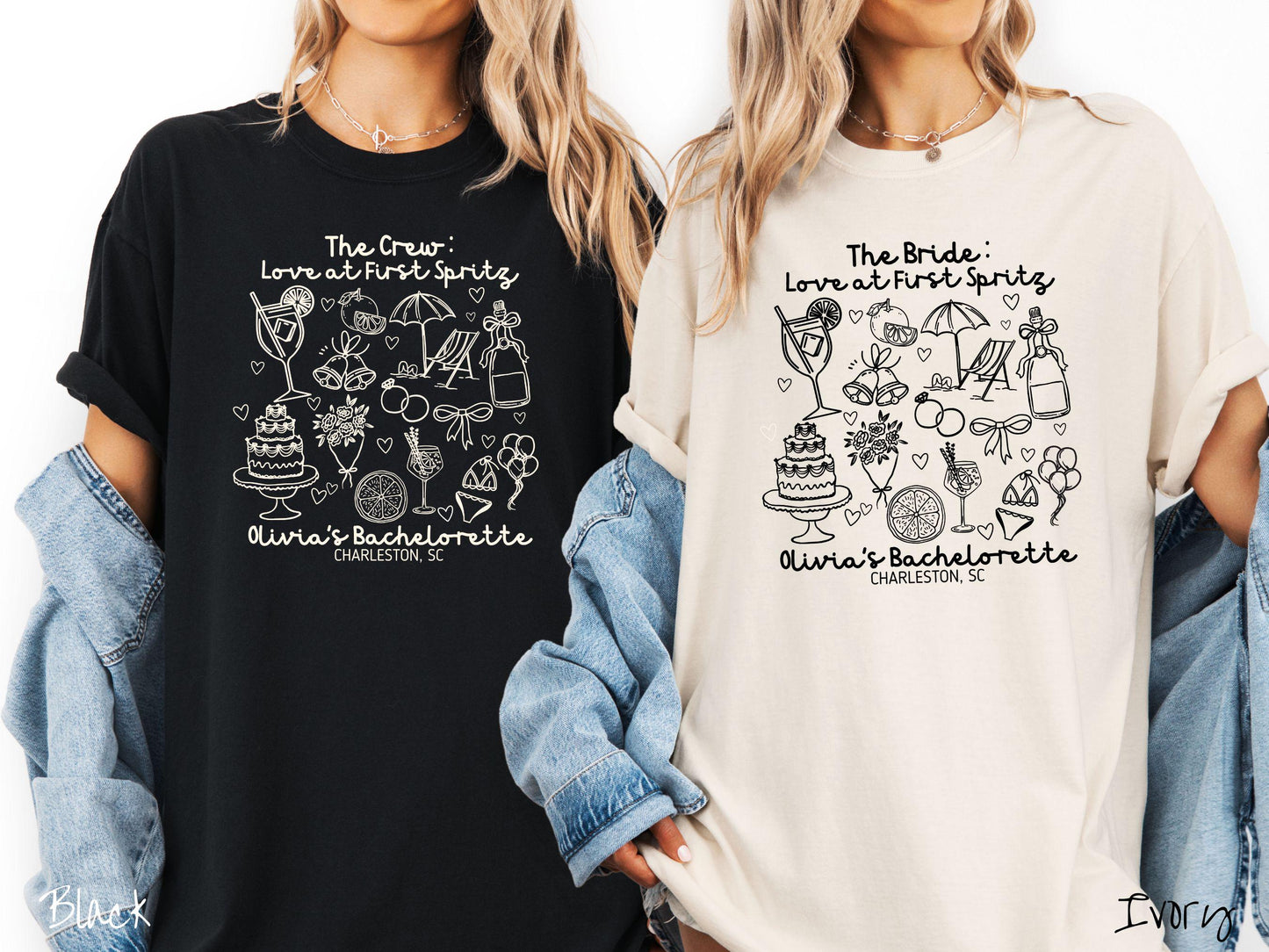 The Custom Love at First Spritz Bachelorette Party Comfort Colors Shirt Custom, Aperol Bride, Personalize Bach Party Shirt, Bridal Tee