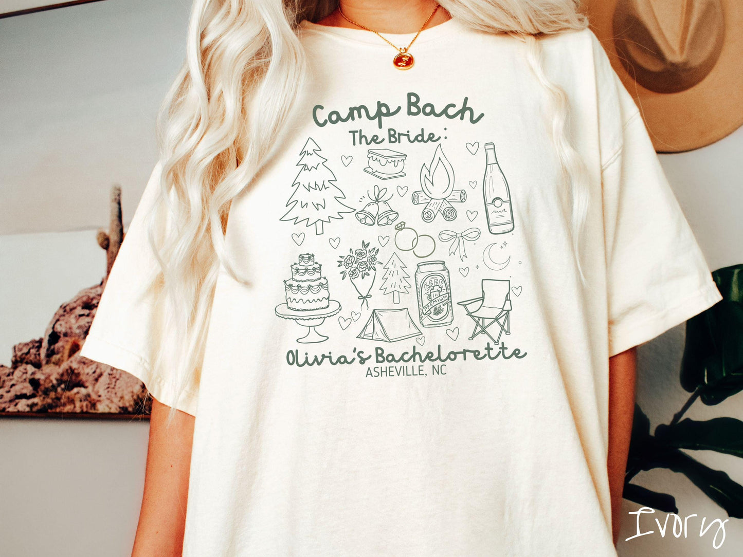 The Custom Camp Bach Bachelorette Party Comfort Colors Shirt Custom, Camping Bride, Personalize Bach Party Shirt, Bridal Tee, Glamping Party