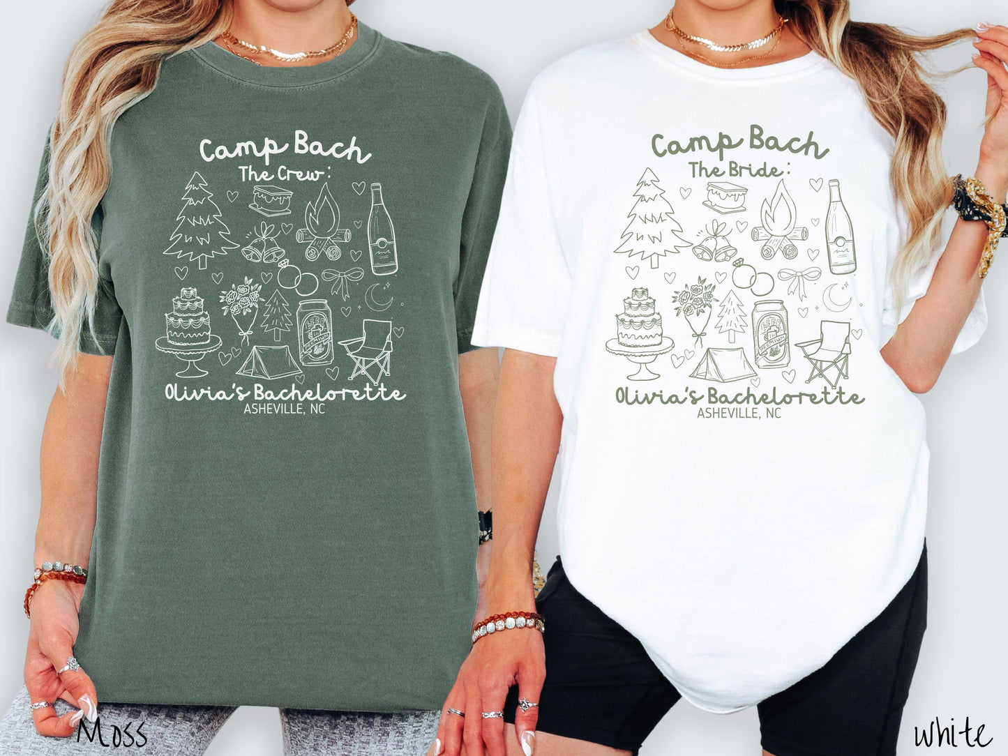 The Custom Camp Bach Bachelorette Party Comfort Colors Shirt Custom, Camping Bride, Personalize Bach Party Shirt, Bridal Tee, Glamping Party