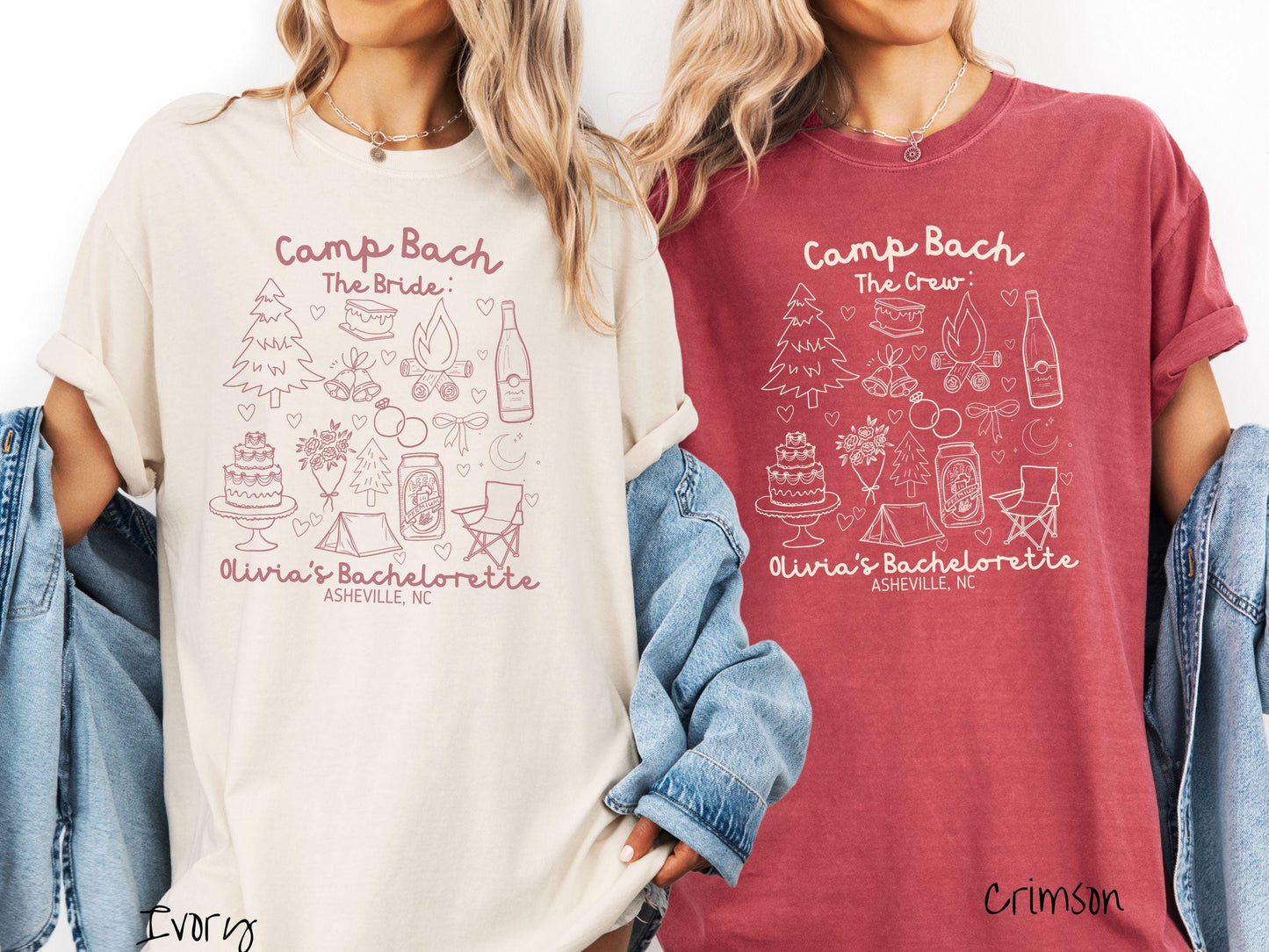 The Custom Camp Bach Bachelorette Party Comfort Colors Shirt Custom, Camping Bride, Personalize Bach Party Shirt, Bridal Tee, Glamping Party