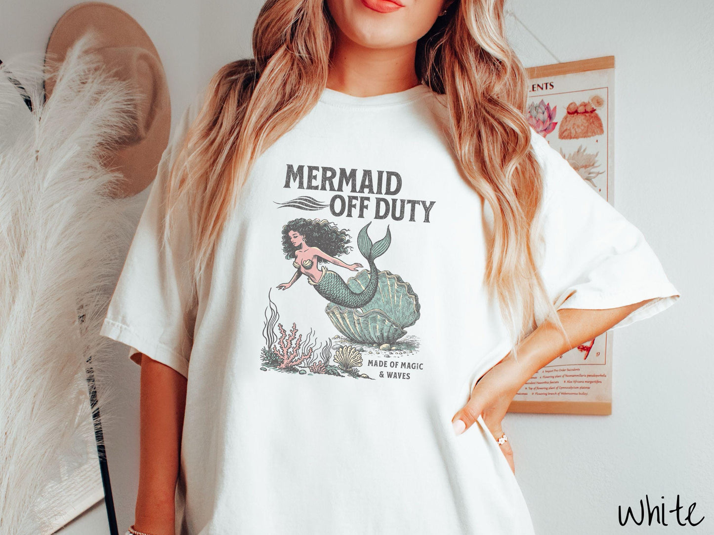 The Vintage Mermaid Off Duty Comfort Colors Shirt, Sirencore Tee, Nautical Tee-Shirt, Summer Teacher Gift