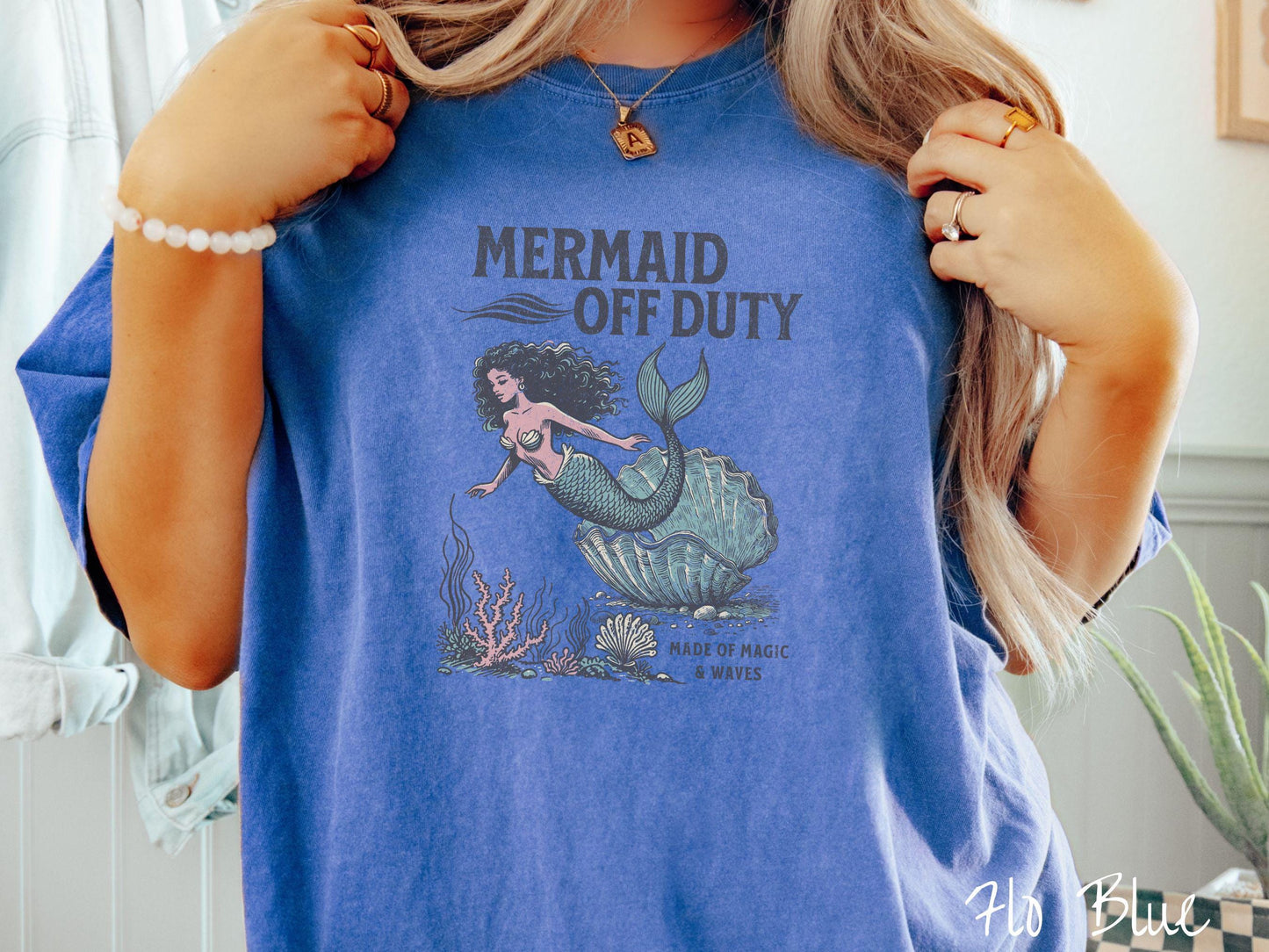 The Vintage Mermaid Off Duty Comfort Colors Shirt, Sirencore Tee, Nautical Tee-Shirt, Summer Teacher Gift