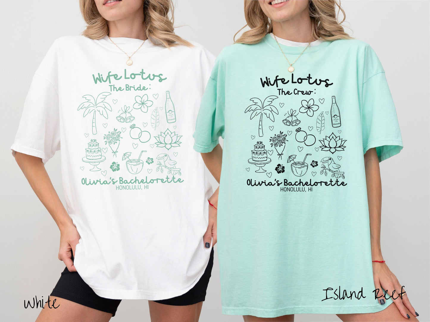 The Custom Wife Lotus Bachelorette Party Comfort Colors Shirt, Tropical Bachelorette, Personalize Bach Party Shirt, Bridal Tee