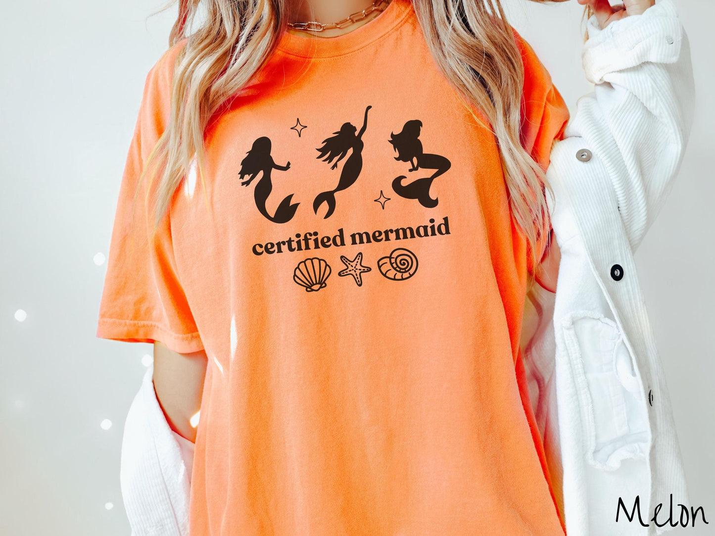 The Certified Mermaid Comfort Colors Shirt, Mermaid Tee-shirt, Nautical Tee-Shirt, Summer Gift, Sirencore Tee