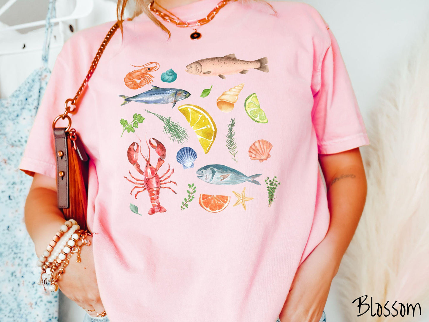 The Coastal Summer Comfort Colors Shirt, Nautical Tee-shirt, European Summer, Fish Aesthetic, East Coast Summer