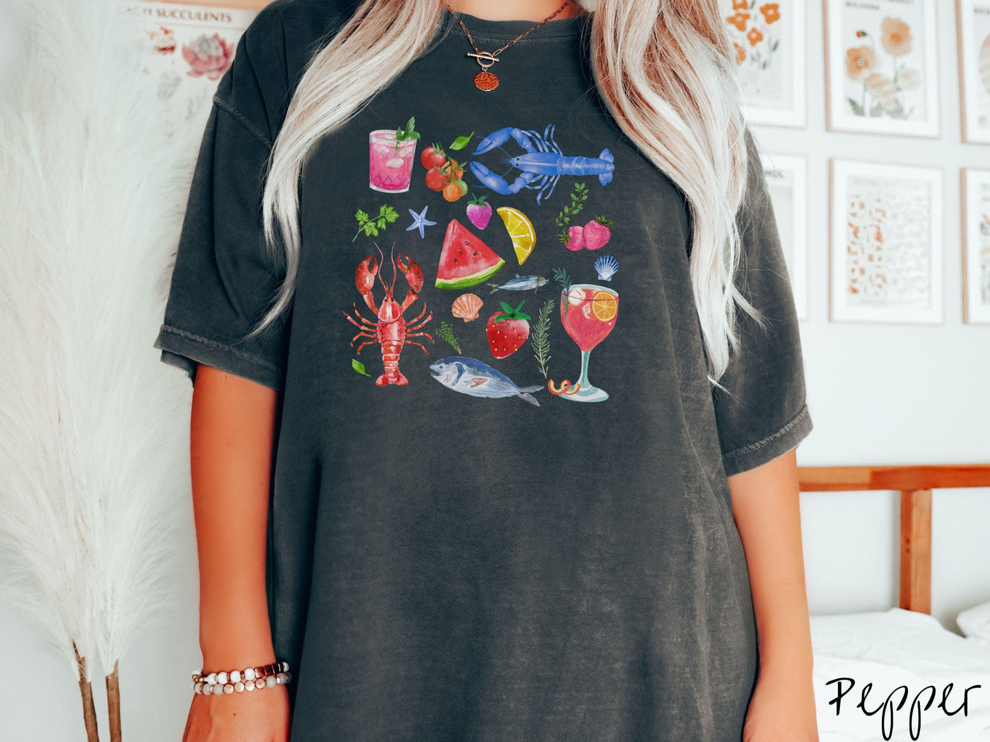 The Trendy Coastal Summer Comfort Colors Shirt, Nautical Tee-shirt, European Summer, Fish Aesthetic, East Coast Summer