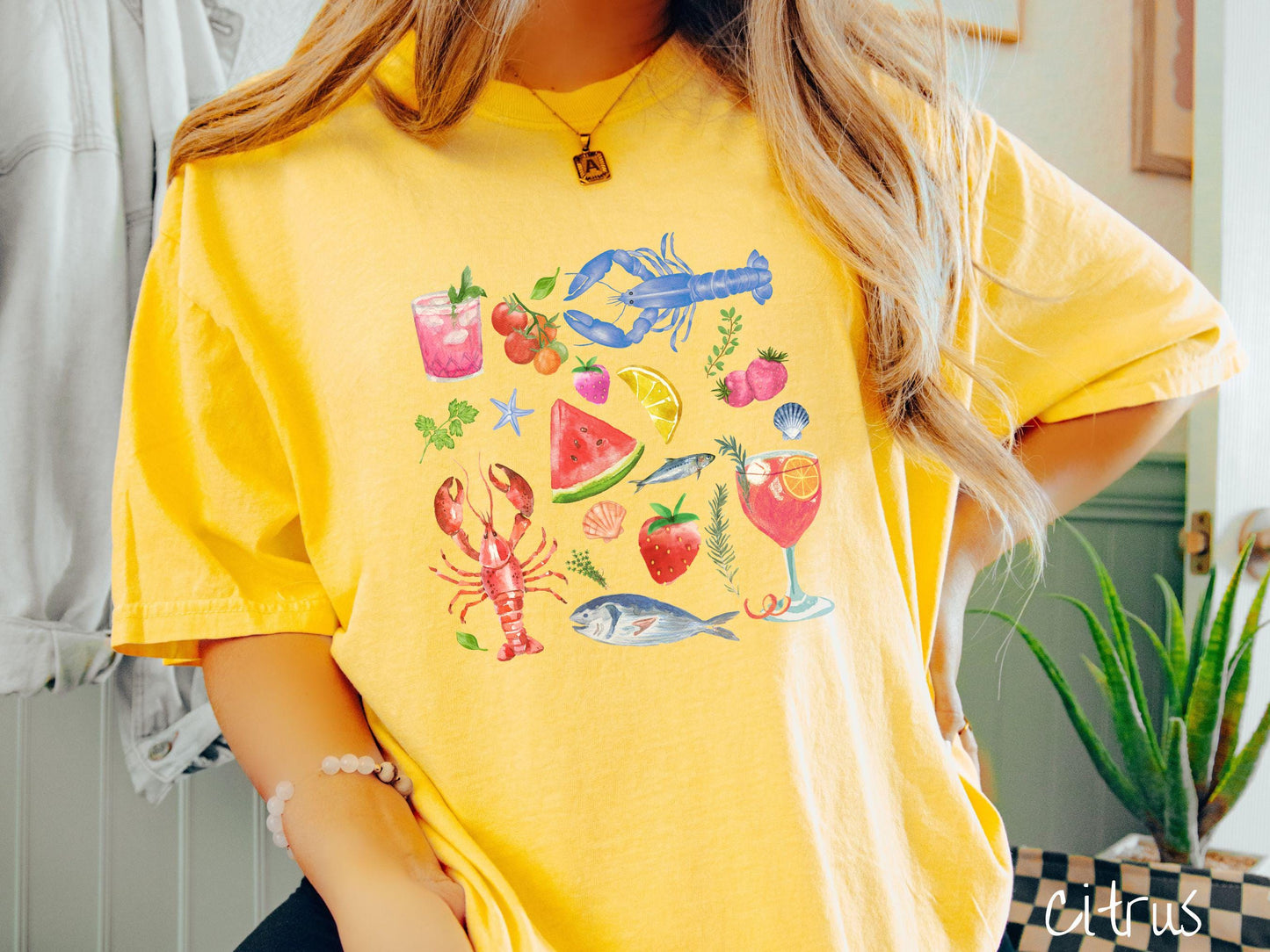 The Trendy Coastal Summer Comfort Colors Shirt, Nautical Tee-shirt, European Summer, Fish Aesthetic, East Coast Summer