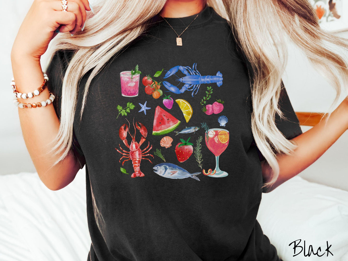 The Trendy Coastal Summer Comfort Colors Shirt, Nautical Tee-shirt, European Summer, Fish Aesthetic, East Coast Summer