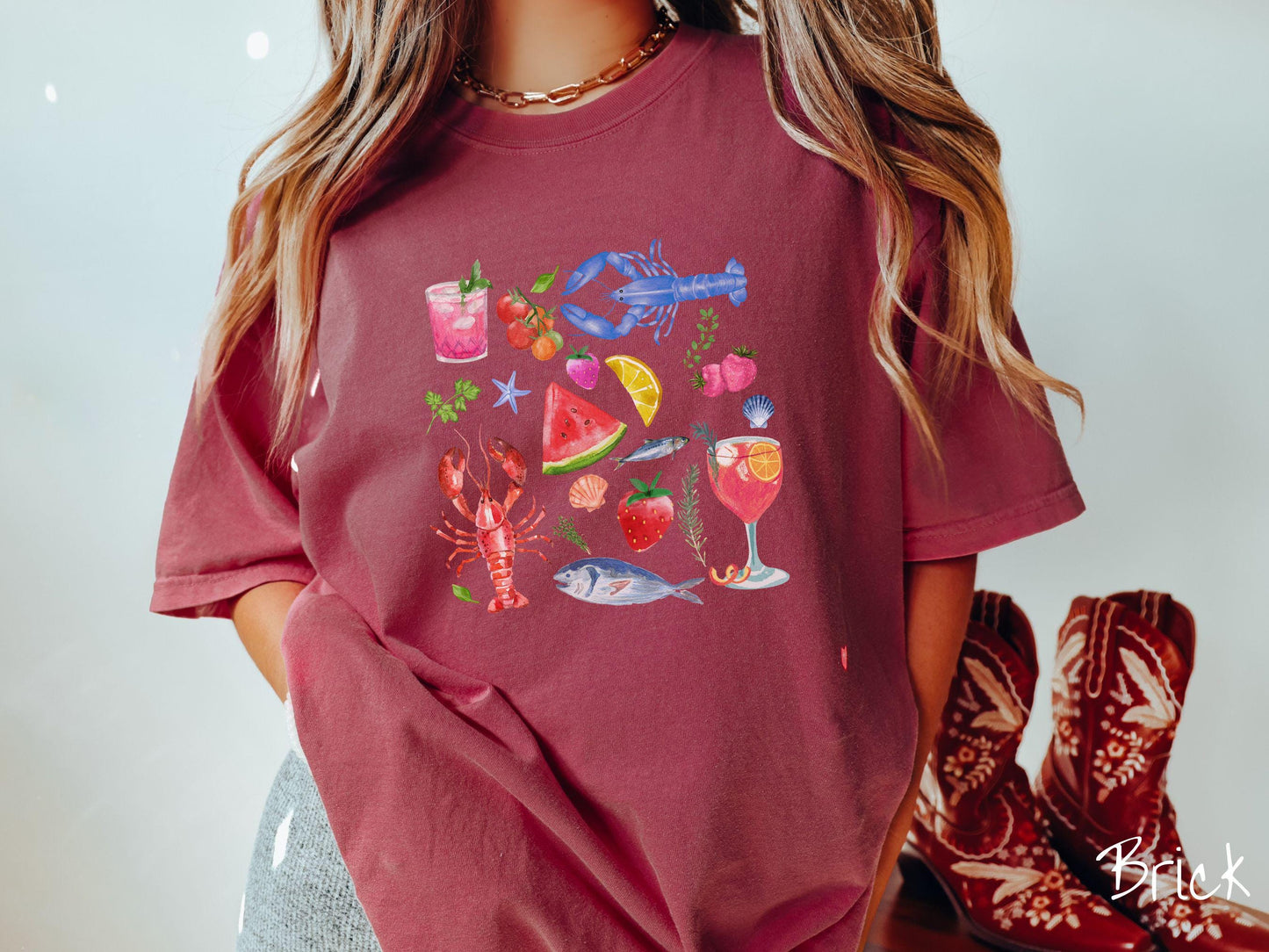 The Trendy Coastal Summer Comfort Colors Shirt, Nautical Tee-shirt, European Summer, Fish Aesthetic, East Coast Summer