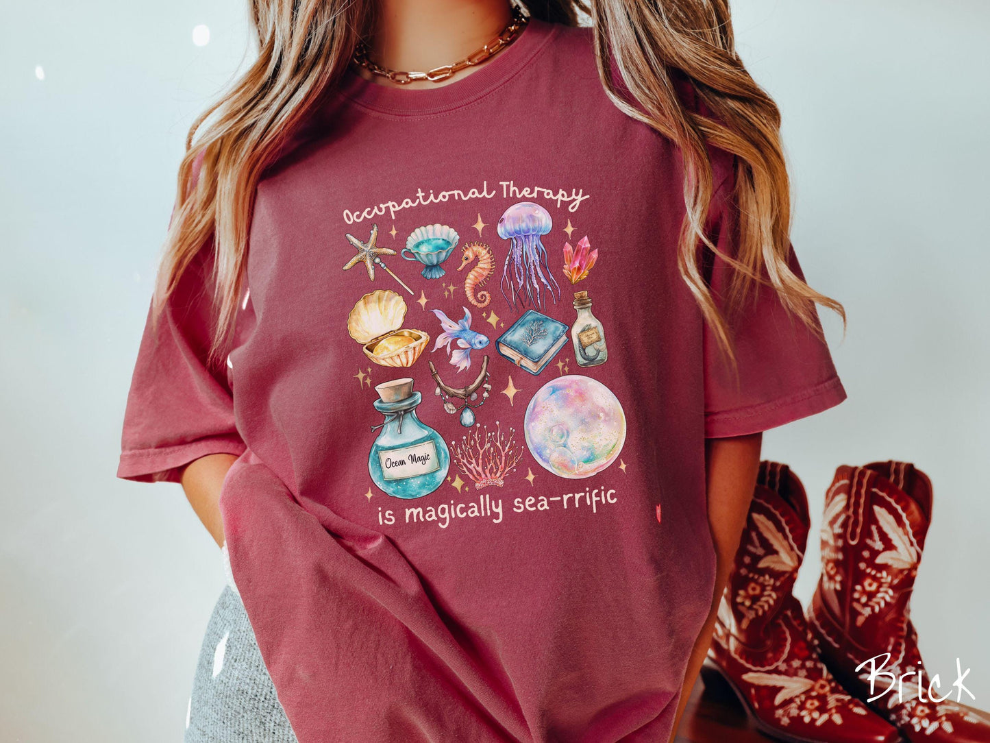 The Magical Occupational Therapy Comfort Colors Shirt, Nautical Tee-shirt, Mermaid Sirencore Shirt, OT Gift, Under The Sea