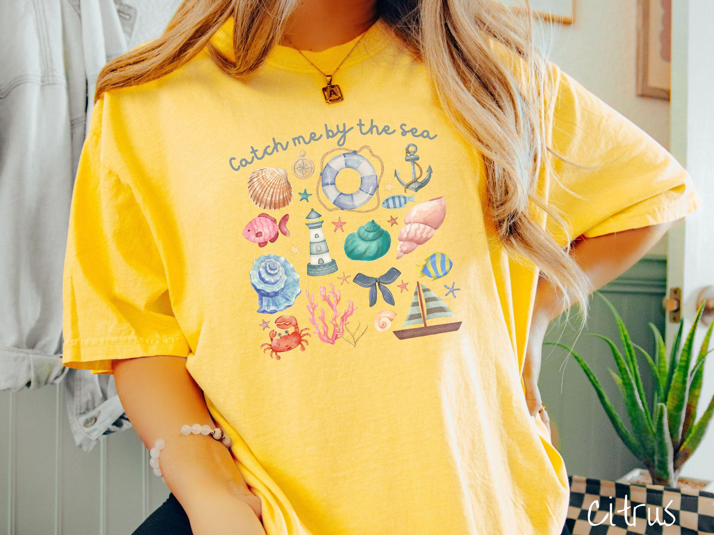 The Nautical Catch Me By The Sea Comfort Colors Shirt, Nautical Tee-shirt, Mermaid Sirencore Shirt, East Coastal Tee, Under The Sea