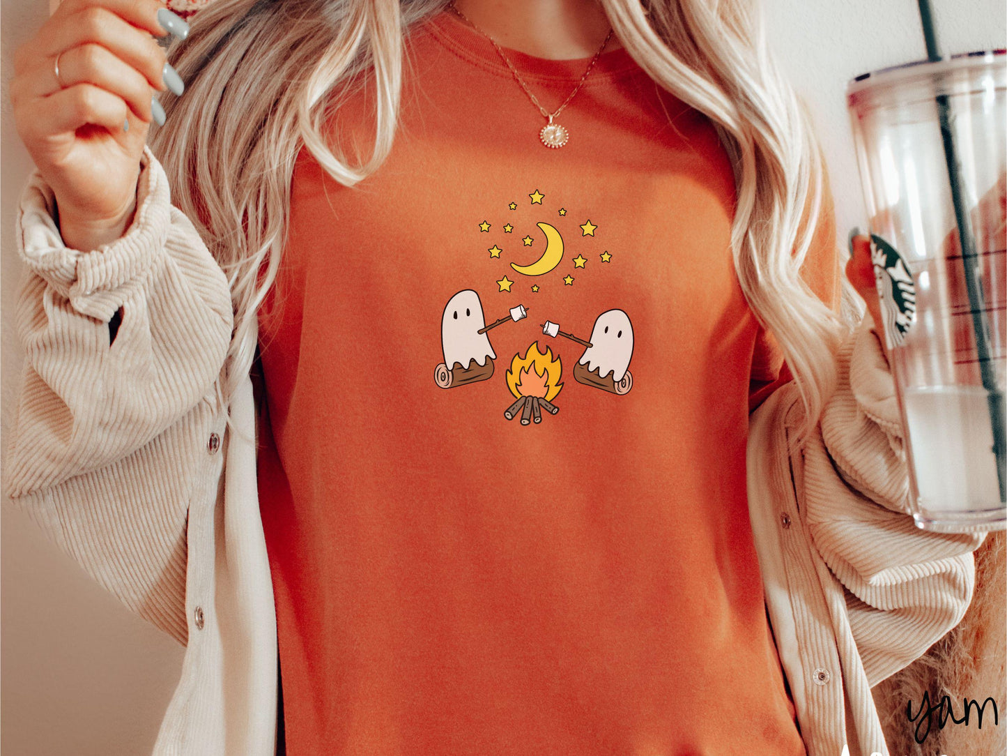 The Cozy Ghosts Camping Comfort Colors Shirt, Camping Ghost Tee, Camp Halloween Shirt, Cute Spooky Tee, Camping Gift Halloween