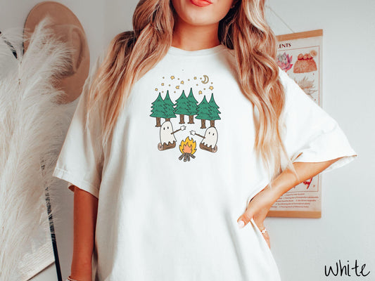 The Ghosts Camping Comfort Colors Shirt, Camping Ghost Tee, Camp Halloween Shirt, Cute Spooky Tee, Camping Gift Halloween
