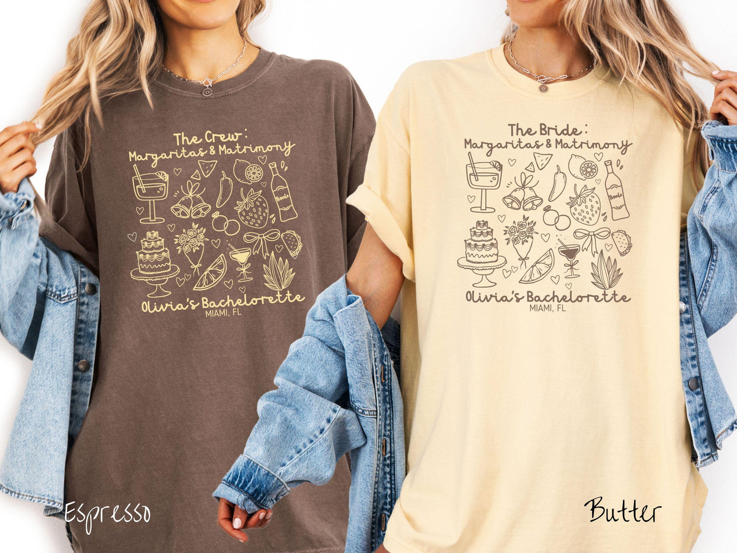The Custom Margaritas and Matrimony Bachelorette Party Comfort Colors Shirt Custom, Nautical Bride, Personalize Bach Party Shirt, Bridal Tee